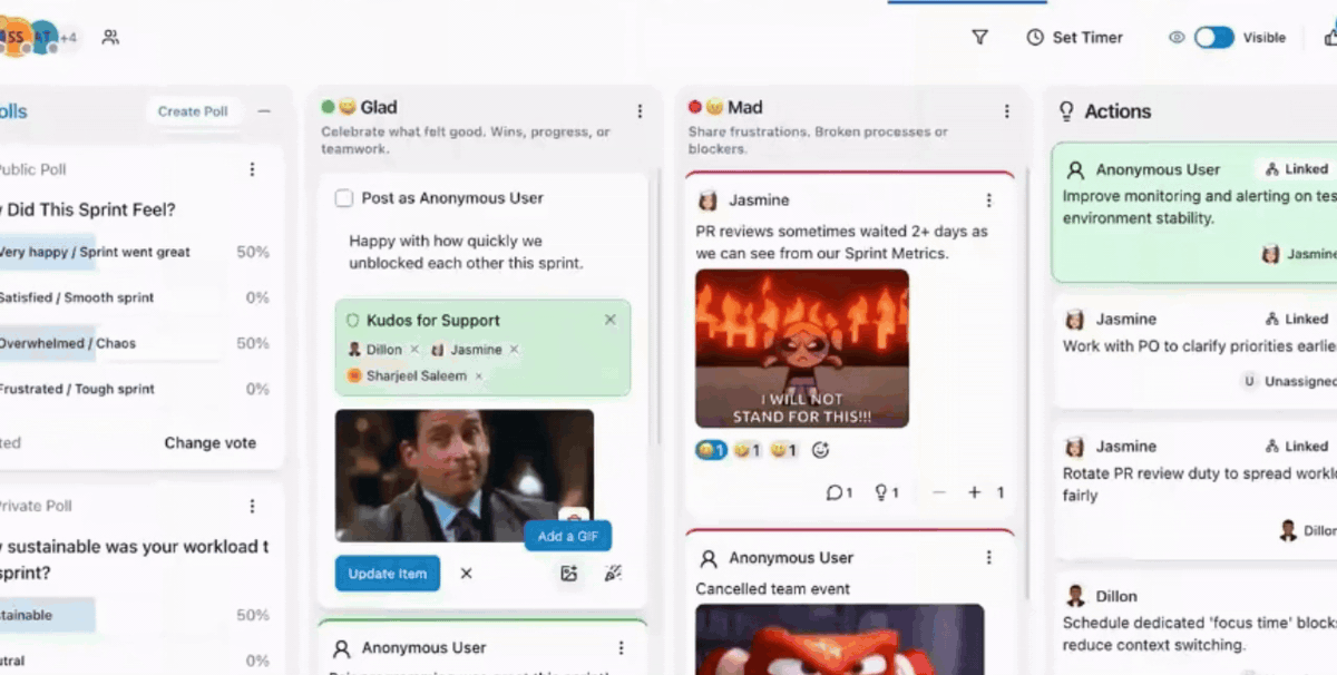 SprintRetro engagement tools